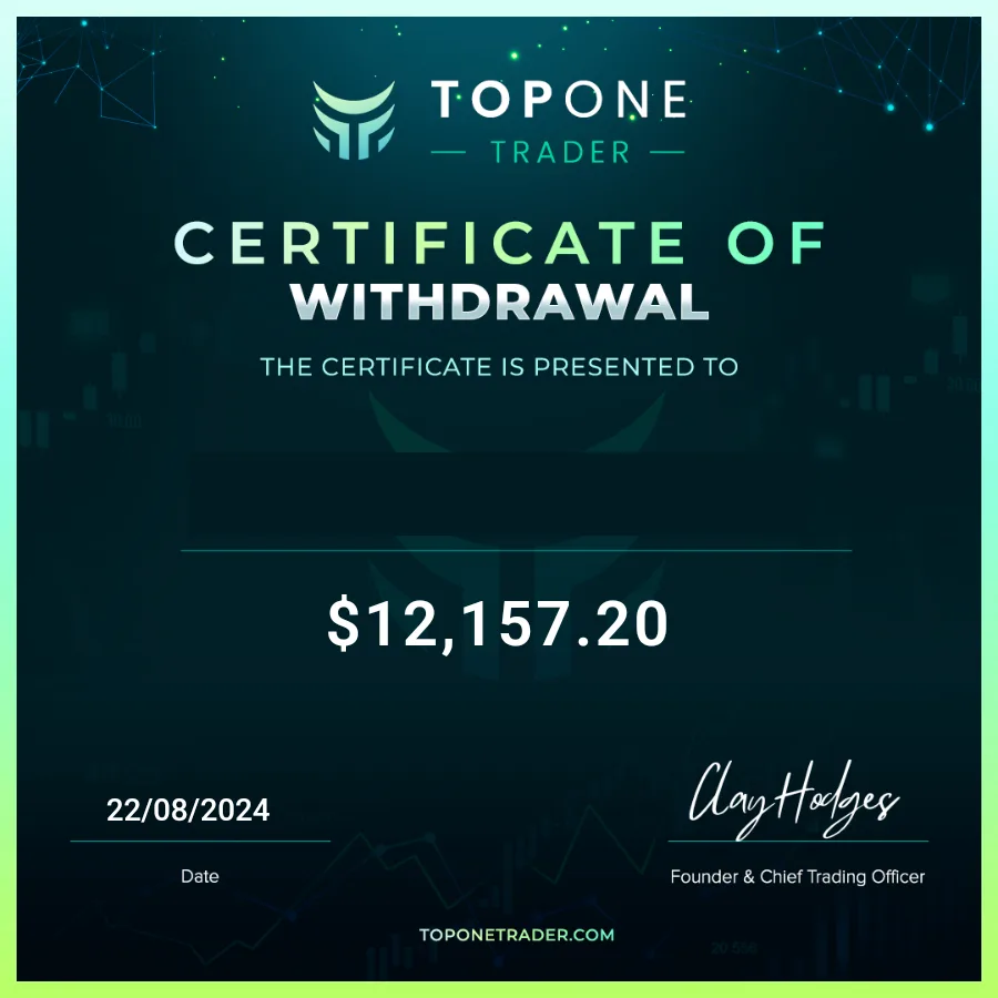Certificate of withdrawal for $12,157.20 earned by a TFW member